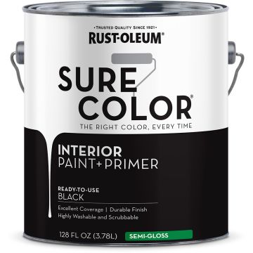 Rust-Oleum 1gal Black Semi-Gloss SURE COLOR Interior Wall Paint