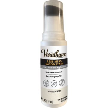 Varathane 4oz Semi-Transparent Whitewash Water-Based Less Mess 2-in-1 Wood Stain & Applicator