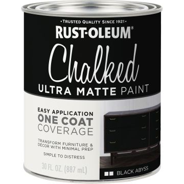 Rust-Oleum 1qt Ultra Matte Black Abyss Chalked Paint