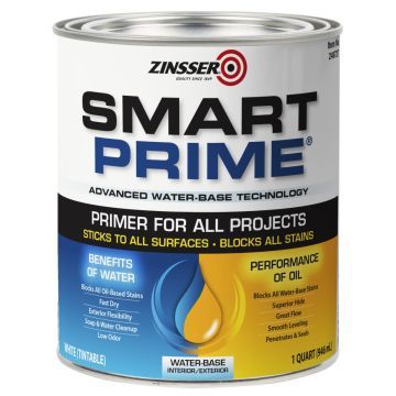 Zinsser 1Qt White Smart Prime Water-Based Universal Primer
