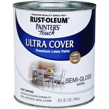 Rust-Oleum qt Semi-Gloss White Ultra Cover Painters Touch Paint