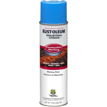 Rust-Oleum 17oz Caution Blue Industrial Choice Water-Based Inverted Construction Spray Paint