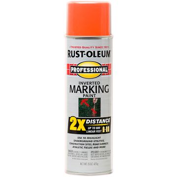 Rust-Oleum 15oz Fluorescent Orange Inverted Professional 2X Marking Spray Paint