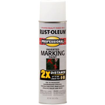 Rust-Oleum 15oz White 2X Inverted Marking Spray Paint