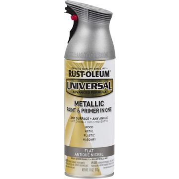 Rust-Oleum 12oz Universal Flat Met Antique Nickel Spray Paint