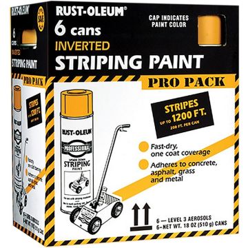 Rust-Oleum 18oz Yellow Professional Line Stripping Paint - Contractor Pack (6pk)
