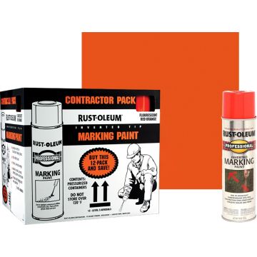 Rust-Oleum 15oz Red-Orange Fluorescent Marking Paint (Contractor Pack of 12)