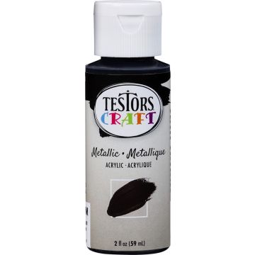 Testors Craft 2oz Black Metallic Acrylic Paint