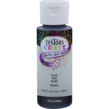 Testors Craft 2oz Black Matte Acrylic Paint