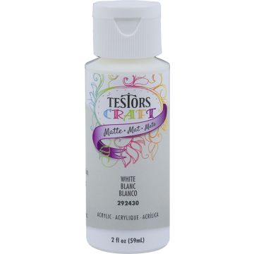 Testors Craft 2oz White Matte Acrylic Paint