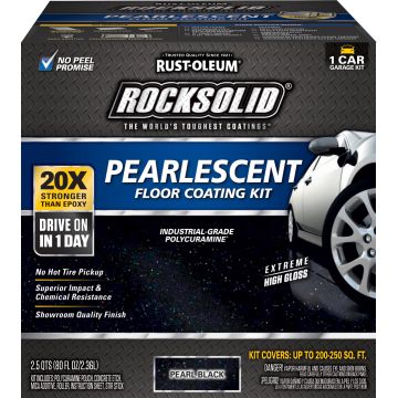 Rust-Oleum Rocksolid Pearl Black Pearlescent 1 Car Garage Floor Coating Kit