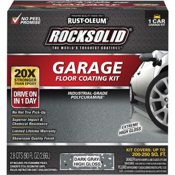 Rust-Oleum Rocksolid Dark Gray High Gloss 1 Car Garage Floor Coating Kit
