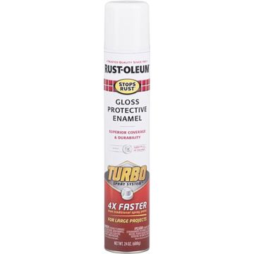 Rust-Oleum 24 oz. Gloss White Turbo Stops Rust Spray