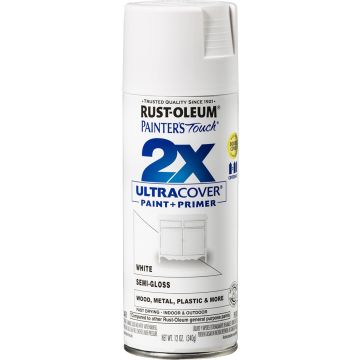 Rust-Oleum 12oz Semi-Gloss White 2X Ultra Cover Painters Touch Spray Paint