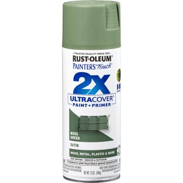 Rust-Oleum 12oz Satin Moss Green 2X Ultra Cover Painters Touch Spray Paint
