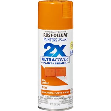 Rust-Oleum 12oz Gloss Real Orange 2X Ultra Cover Painters Touch Spray Paint