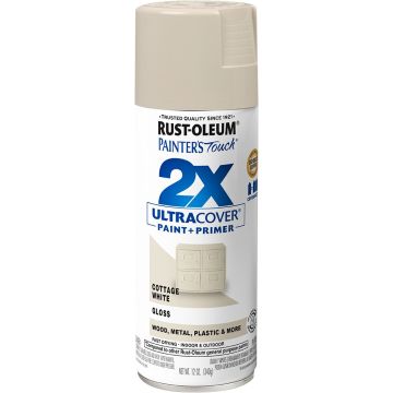Rust-Oleum 12oz Gloss Cottage White 2X Ultra Cover Painters Touch Spray Paint