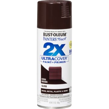 Rust-Oleum 12oz Gloss Kona Brown 2X Ultra Cover Painters Touch Spray Paint