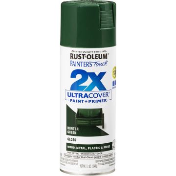 Rust-Oleum 12oz Gloss Hunter Green 2X Ultra Cover Painters Touch Spray Paint