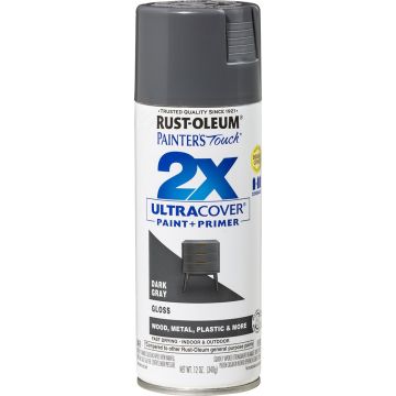 Rust-Oleum 12oz Gloss Dark Gray 2X Ultra Cover Painters Touch Spray Paint