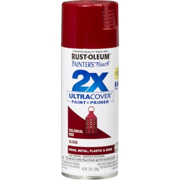 Rust-Oleum 12oz Gloss Colonial Red 2X Ultra Cover Painters Touch Spray Paint
