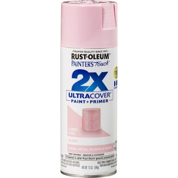 Rust-Oleum 12oz Gloss Candy Pink 2X Ultra Cover Painters Touch Spray Paint