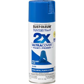 Rust-Oleum 12oz Gloss Brilliant Blue 2X Ultra Cover Painters Touch Spray Paint