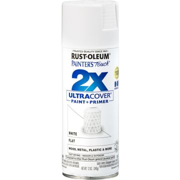 Rust-Oleum 12oz Flat White 2X Ultra Cover Painters Touch Spray Paint