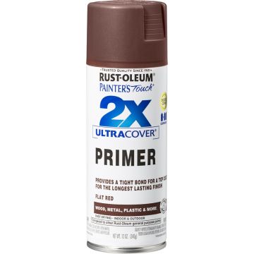 Rust-Oleum 12oz Flat Red Primer 2X Ultra Cover Painters Touch Spray Paint