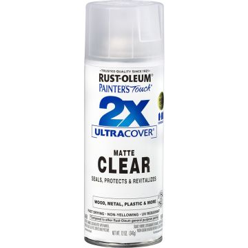 Rust-Oleum 12oz Matte Clear 2X Ultra Cover Painters Touch Spray Paint