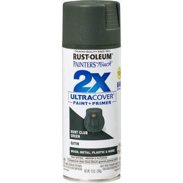 Rust-Oleum 12oz Satin Hunt Club Green 2X Ultra Cover Painters Touch Spray Paint