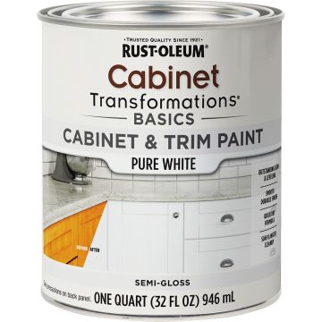 Rust-Oleum 1qt Semi-Gloss Pure White Cabinet Transformations Basi Cabinet & Trim Paint