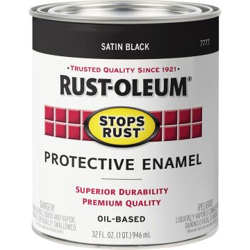 Rust-Oleum 1Qt Satin Black Stops Rust Paint