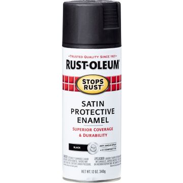 Rust-Oleum 12oz Satin Black Stops Rust Spray Paint