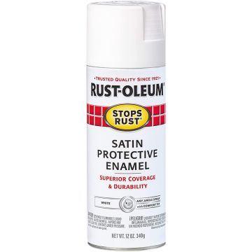 Rust-Oleum 12oz Satin White Stops Rust Spray Paint