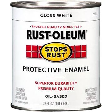 Rust-Oleum 1Qt Gloss White Stops Rust Paint