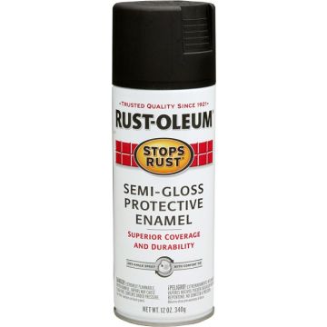 Rust-Oleum 12oz Semi-Gloss Black Stops Rust Spray Paint