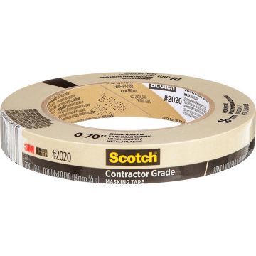 3M .70" x 60.1yd (18mm) Scotch Contractor Grade Masking Tape