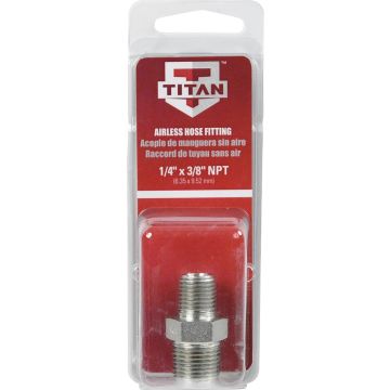 Titan 1/4" NPT Male x 3/8" NPT Male Hose to Hose Coupling (Packaged)