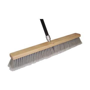 DQB 24" Grey Flag Tip Floor Sweep w/60" Threaded Handle