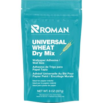 Roman 8oz Universal Wheat Wallpaper Paste/Wall Size Adhesive (Dry Mix)