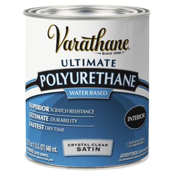 Varathane Qt Satin Crystal Clear Diamond Water-Based Interior Polyurethane