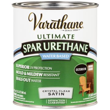 Varathane qt Satin Crystal Clear Diamond Water-Based Outdoor Spar Urethane