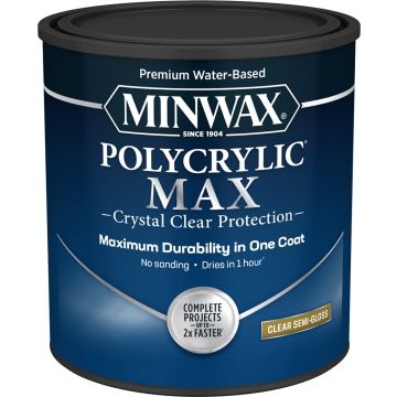 Minwax 1Qt Semi-Gloss Clear Polycrylic Max Water-Based Clear Finish