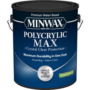 Minwax 1gal Ultra Flat Clear Polycrylic Max Water-Based Clear Finish