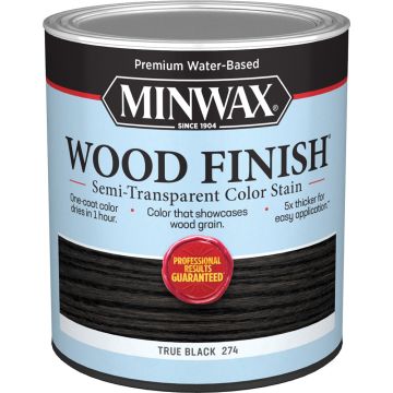 Minwax Qt True Black Wood Finish Water-Based Semi-Transparent Color Stain