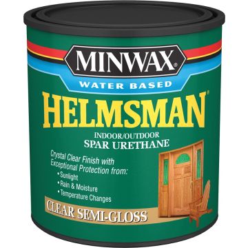 Minwax 1Qt Clear Semi-Gloss Water-Based Helmsman Indoor/Outdoor Spar Urethane