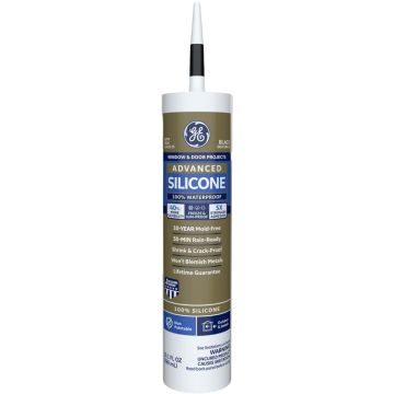 GE 10.1oz Black Window & Door Silicone II Sealant (2813670)