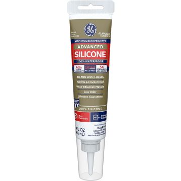 GE 2.8oz Almond Kitchen & Bath Advanced Silicone II Sealant