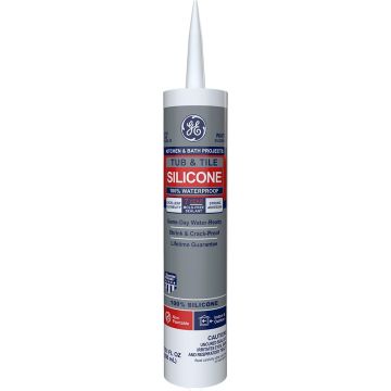GE 10.1oz White Silicone I Sealant Tub & Shower Sealant